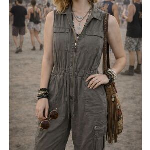 Young Fabulous & Broke Taupe Jumpsuit - Size M